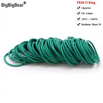 주유구캡 디젤 경유 CS 2mm OD 5 ~ 100 mm 녹색 FKM 불소 고무 O 링 씰링 개스킷 절연 오일 고온 저항 녹색 10 개, 10pcs, CS 2mm_OD 100mm ID 96mm