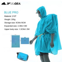 캠핑 텐트3F UL 기어 다기능 초경량 하이킹 사이클링 레인 코트 야외 천막 캠핑 미니 타프 썬 셸터 판초 15, 06 210T Blue Pro