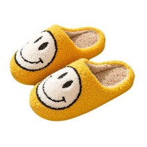다매다매 겨울용 털슬리퍼 스마일 양모 털 실내화 슬리퍼 학원 사무실 실내 3컬러, 230mm(37-38), 옐로우