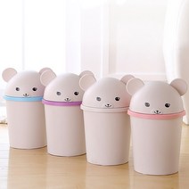 뷰룸 곰돌이 캐릭터 휴지통 아기자기 귀여운 인테리어 소품 선물 아이방 주방 거실 화장실 키즈카페 유치원 사무실 매장 쓰레기통, 블루