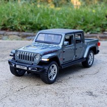 JEEP 지프 랭글러 트럭 미니카 모형 1:32 다이캐스트 장난감 자동차, 단일사이즈, 지프 그레이
