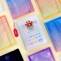 [은스] A5 6공 스티커바인더 커버 / 속지 스티커보관파일 다꾸스티커 보관 인스 씰스티커 포카바인더 티켓북 커버, 블루핑크