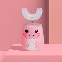 가성비어린이용 U 모양 전동 칫솔 충전식 실리콘 치과 클리너 만화 360 ° 음파, 01 2-6year toothbrush