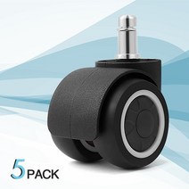 naierdi 5pcs tpr 부드러운 고무 2quot Universal mute wheel 사무실 의자 캐스터 교체 회전 고무 캐스터 가구 바퀴, 검은색