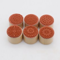 도예도구 도자기도예도구 세라믹도예도구고품질 사각형 엠보싱 스탬프 바로크 만다라 레이스 텍스처 조각, 01 Round