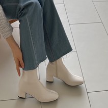 레이나 사각코 옆지퍼 스판 미들힐 앵클부츠 SHEK0036
