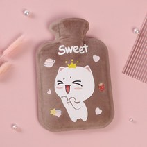 풋 워머 Cartoon Hot Water Bottle Bag for Girls Plush Shoulder Hand Warmer Heat Pack Belly Instant Wi, 06 Large Size-A06