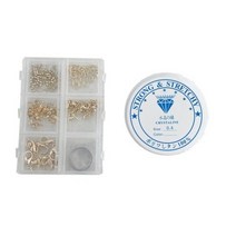 안공사더비즈 비즈 DIY 부자재 키트 + 우레탄줄 0.4mm, 골드, 4세트