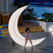 달조명 보름 달 조명 대형 무드 인테리어 야외 빛나는 램프 태양 농막 인터넷 연예인 BampB 명소 장식 큰 초승달 라운지 의자 플로어, [01] 슬링이 장착된 140개 달 충전 모델 준비 완