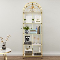 북유럽 골드 철제 거실 스토리지 5단 장식장, 길이 60 x 너비 30 x 높이 180CM