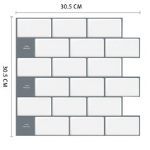 폴리싱타일 Self Adhesive Kitchen Waterproof Vinyl Mosaic Peel and Stick backsplash Wall Sticker Tiles, [02] 10pieces, [09] MSOWW53