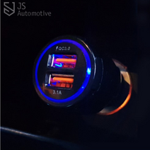 JS automotive BMW X2시리즈 F39 듀얼포트 퀵 3.0 차량 멀티 고속 급속 시거잭 LED소켓 핸드폰 스마트폰 태블릿 충전기 악세사리, 화이트