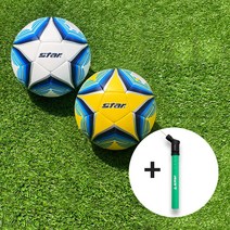 스타스포츠 더 폴라리스 2000 축구공 4호 (SB234) + 스타 양방향 공펌프 20cm (XA1083), 옐로우 4호+볼펌프