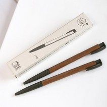탄소창고 친환경 0.5 나무볼펜 사무용품 무독성 CXP목재 볼펜, 2매입