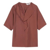 베스띠벨리2021가을브이넥레이스러플카라블라우스2402