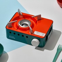 블럭 버너 미니 휴대용 가스레인지, 오렌지+그린