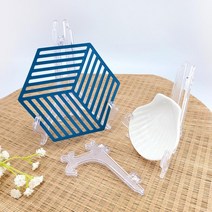 접시받침대 투명 플라스틱 액자 받침거치대 스탠드 소 중 대, 바다~대~바다