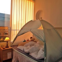 어보브스토어 슈퍼싱글 퀸 아기 난방텐트 방풍 방한 침대 보온 실내 거실 원터치