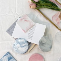 아둥놀이터 대리석 마블 코스터 카페 컵받침 홈 티 커피, 마블코스터 사각 그레이