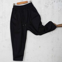 벅시루 남녀공용 볼륨 핀턱 벌룬 이중워싱 밴딩 배기