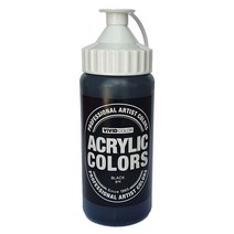비비드아크릴물감 220ml black/ 종이나라 대용량물감 검정 낱색 리필 화방재료 미술준비물 학생 전문가용
