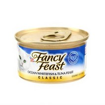 팬시피스트 화이트라벨 참치와 흰살생선 주식캔, 85g, 12개입