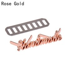 10Pcs 금속 바느질 액세서리 라벨 가방 수제 태그 DIY 장식 용품, 02 rose gold