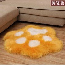 귀여운 고양이 발 곰 발 쿠션 동물 발자국 모양 부드러운 플러시 카펫 홈 소파 테이블 바, 황백색, 45cmx45cm