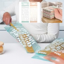 이케아온라인몰 BEKOSTA 세로형 지퍼백 2L 20매+극세사행주세트, 오렌지핑크블루+극세사행주세트