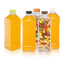 페트병 플라스틱병 사각쥬스페트 1L (A) 35파이, 주황, 1개