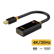 HDMI CABLETIME-Thunderbolt Mini DP To 어댑터 Male-Female 4K 미니 디스플레이 포트-HDMI 케이블 PC Macbook Pro Lenovo, 05 Black 4K30HZ_01 20cm