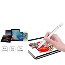 갤럭시탭S2 9.7 SM-T810T813T815 호환 스타일러스 충전식 초미세정밀 드로잉터치펜, 블랙