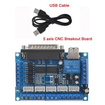 스테퍼 모터 드라이버 용 USB 케이블 5 축 CNC 브레이크 아웃 보드 MACH3 병렬 포트 제어, [03] with USB BD25 Cable, 03 with USB BD25 Cable