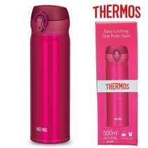 써모스 JNL-503K-CRB 500ml 원터치 진공 단열 스텐 텀블러 보온 보냉병, 없음