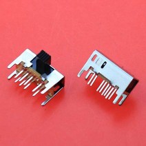 10pcs 패널 pcb 8 핀 3 위치 2p3t dp3t 슬라이드 스위치 사이드 노브 스트레이트 풋 스위치 핸들 토글 전원 스위치 sk23d05, b