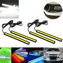 Ultra Thin Bright LED COB Strip Waterproof DC 12V DRL Lamp Day Time Running Driving Lamp for Auto Ca, [03] 빨간, [01] 17CM 75W