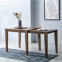 베스트리빙 [리퍼상품] 공간활용에 뛰어난 원목 확장형 테이블 모음/슬라이딩/접이식, 02.슬라이딩 확장원목테이블, 월넛