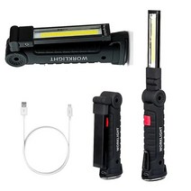 COB 칩 LED 충전식 손전등 후레쉬 캠핑 랜턴 작업등, 1개