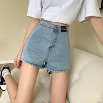 여성 블랙 라벨 포인트 데일리 데님 청반바지.디작소