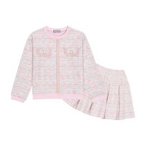 [쁘띠앙팡_천호점] PC유닛끌로세트 여아 봄 하객룩 추천! 고급진 공주님 트위드 투피스 상하복 세트