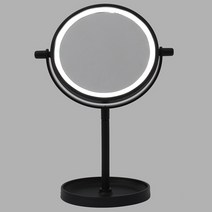 터치 LED 조명 메이크업 샵 거울 수직360도회전 블랙