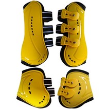승용마 말발목 보호대 아대 탄성 벨트 말훈련 보호장비, M, yellow 4 pieces