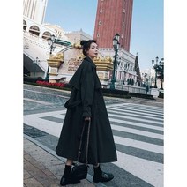 트렌치 여성 프랑스어 기질 가을 패션 디자인 빈티지 튜닉 새시 Retros 더블 브레스트 윈드 브레이커 Y2K