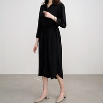 마이시즌 여성 살랑살랑 셔츠 롱 원피스 데일리 여리핏