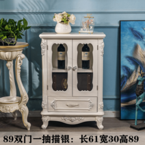 유럽식 술장 모던 심플 거실 사물함 원목 수납 장식 진열장, L