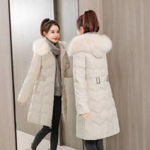 여성 방한복 가성비 경량패딩 겨울 다운코트 풍성한 후드집업 롱패딩