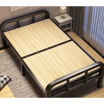 원목 침대 호텔 글램핑 간이 매트 철제 프레임, 80CM