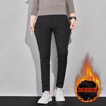 남자 겨울 플러스 벨벳 남성용 캐주얼 바지 2022 새 한국판 단색 조커 패딩 스트레이트 팬츠 남성 a