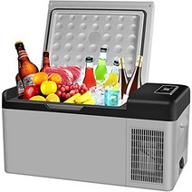 Sumeriy 차재 냉장 냉동고 18L -20℃~20℃ 급속 냉동 2WAY 전원 대응 DC12V24VAC100V 차재 가정 양용 조용한 휴대용 냉장고, 그레이, 18리터