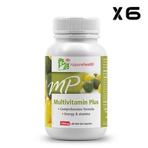 엔젯퓨어헬스 멀티비타민플러스 1500mg 60캡슐, 6개
